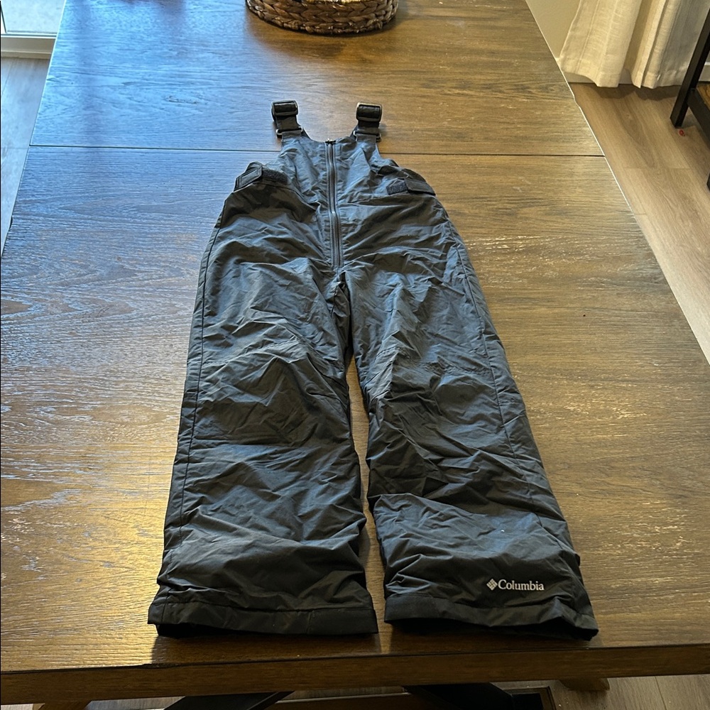 Youth Medium Columbia Black Snow Bibs